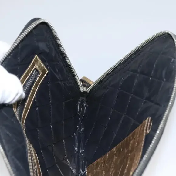 Chanel Clutch Bag Leather Gold CC - Picture 7 of 7